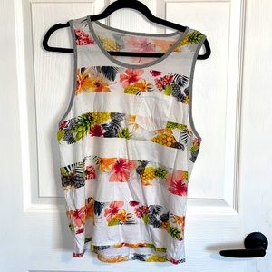 Men’s Small Tank Top, floral print, EUC, no defects, no stains no tears